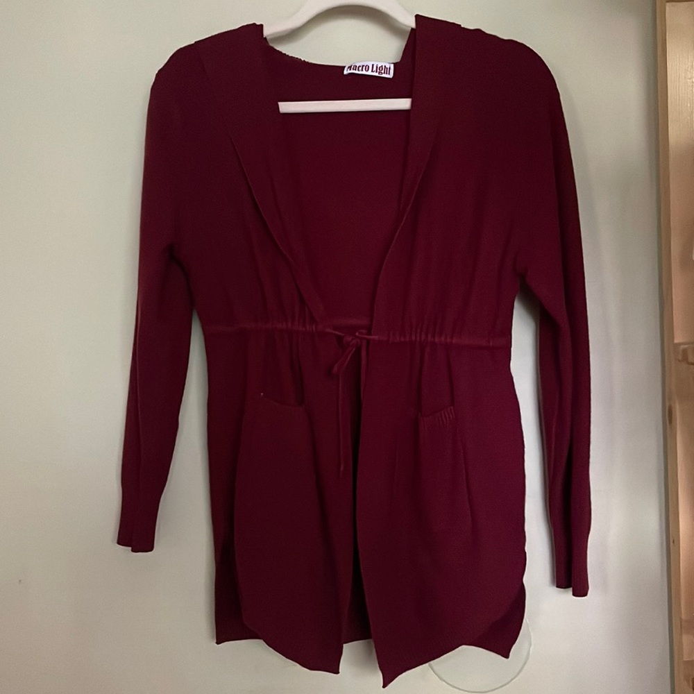 Women cardigan sweater size s/m wine color